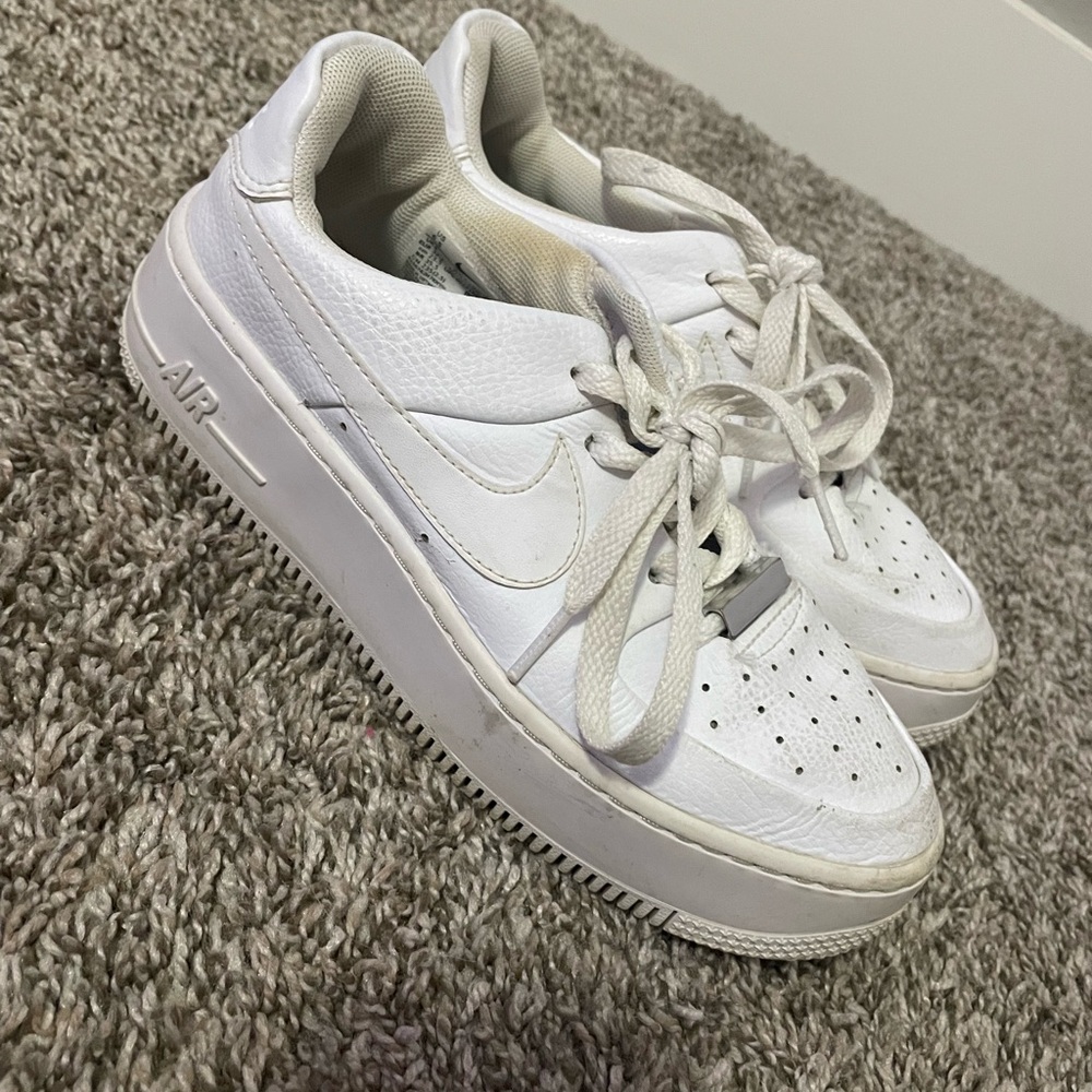 Women's White Nike Platform Air force 1s